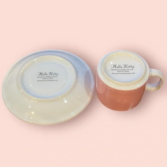 Japan Sanrio Hello Kitty Stackable Espresso Cups & Saucers Set Of 4 (2014)